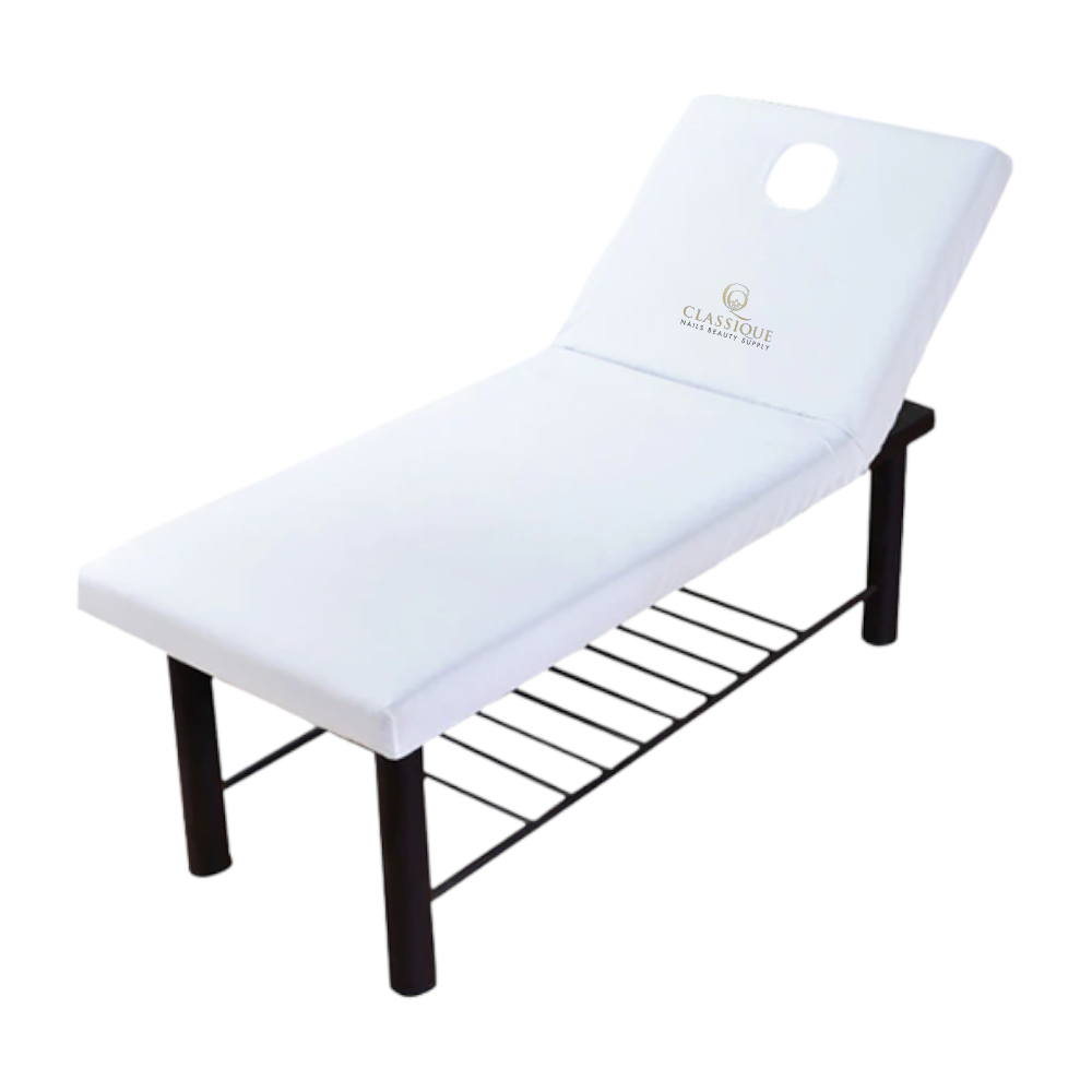 Fitted Bed Sheet 100% Cotton W/ Hole - White
