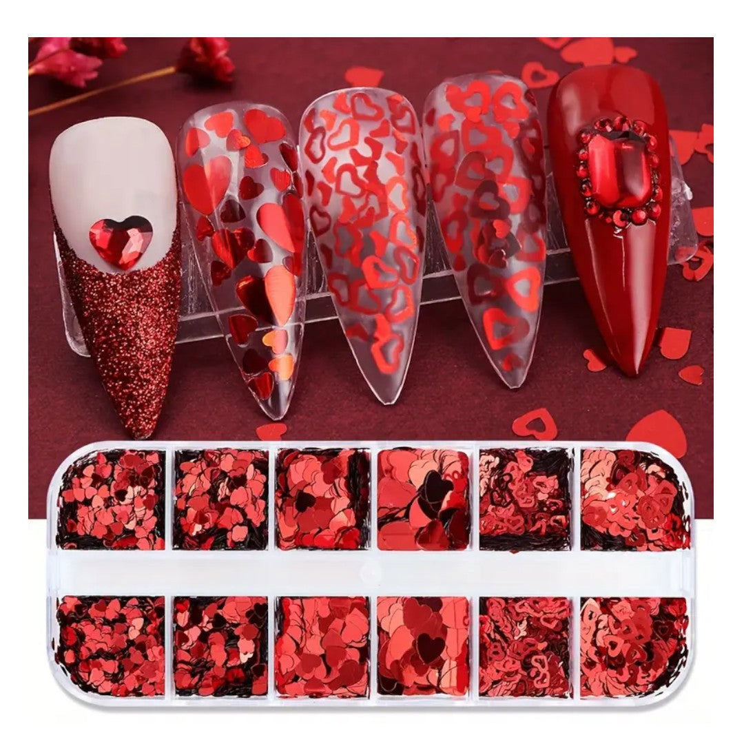 CNBS Glitter - Red Heart Confetti