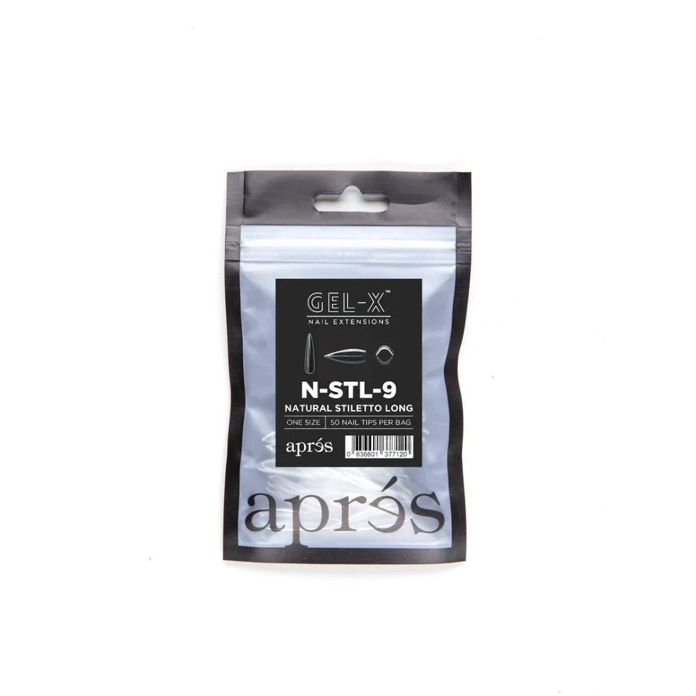 Apres Gel-X Refill Tips - Natural Stiletto Long (50Pcs)