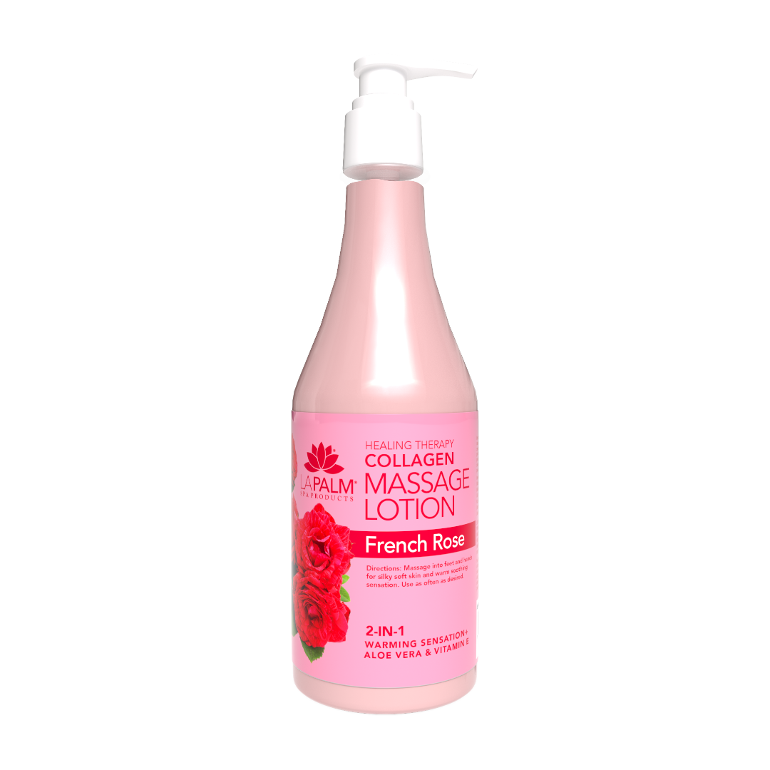 La Palm Collagen Cream Massage Lotion - French Rose 8oz