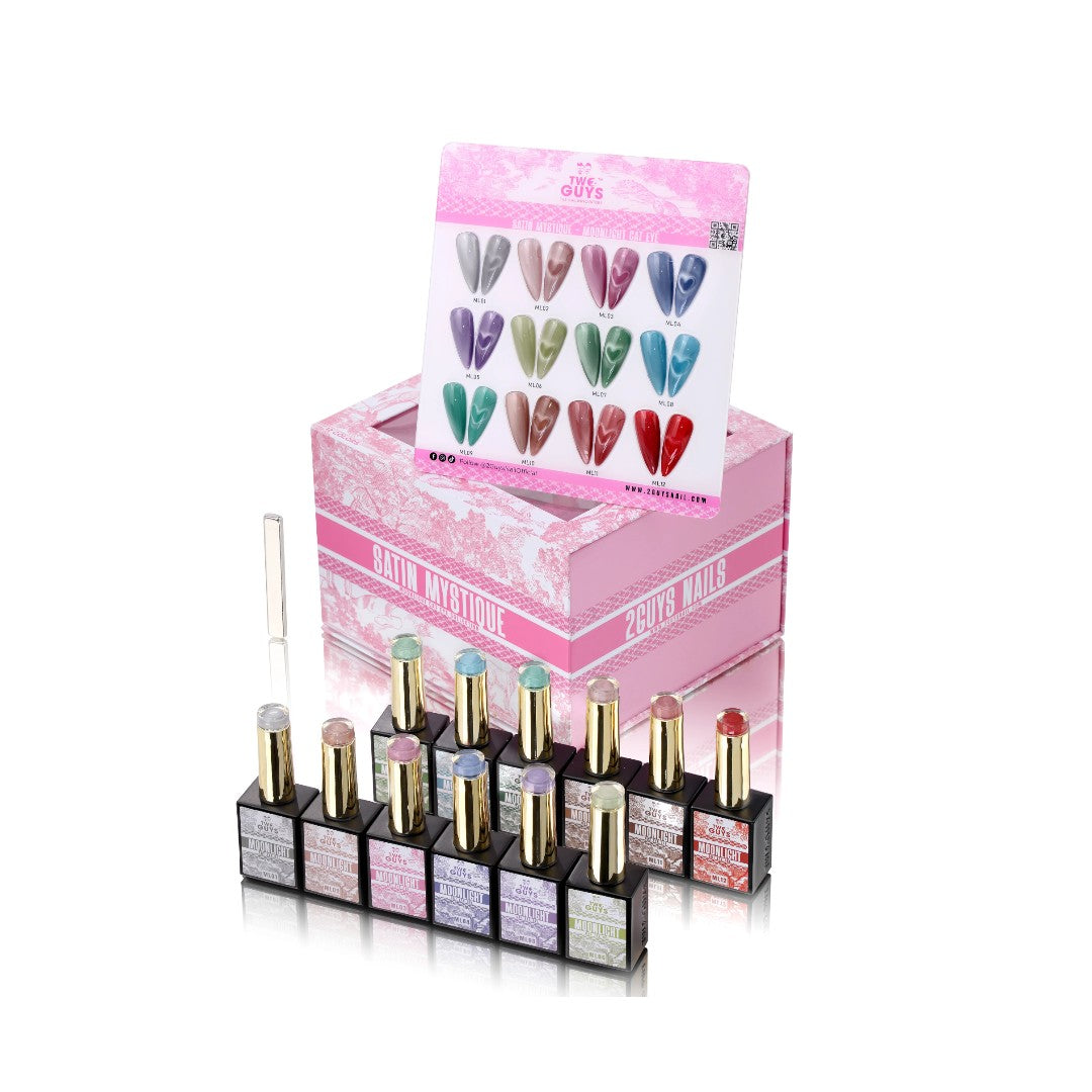 2Guys Cat Eye Gel Polish - Satin Mystique - Moonlight Cat Eye Collection #ML01-12 (12pcs)