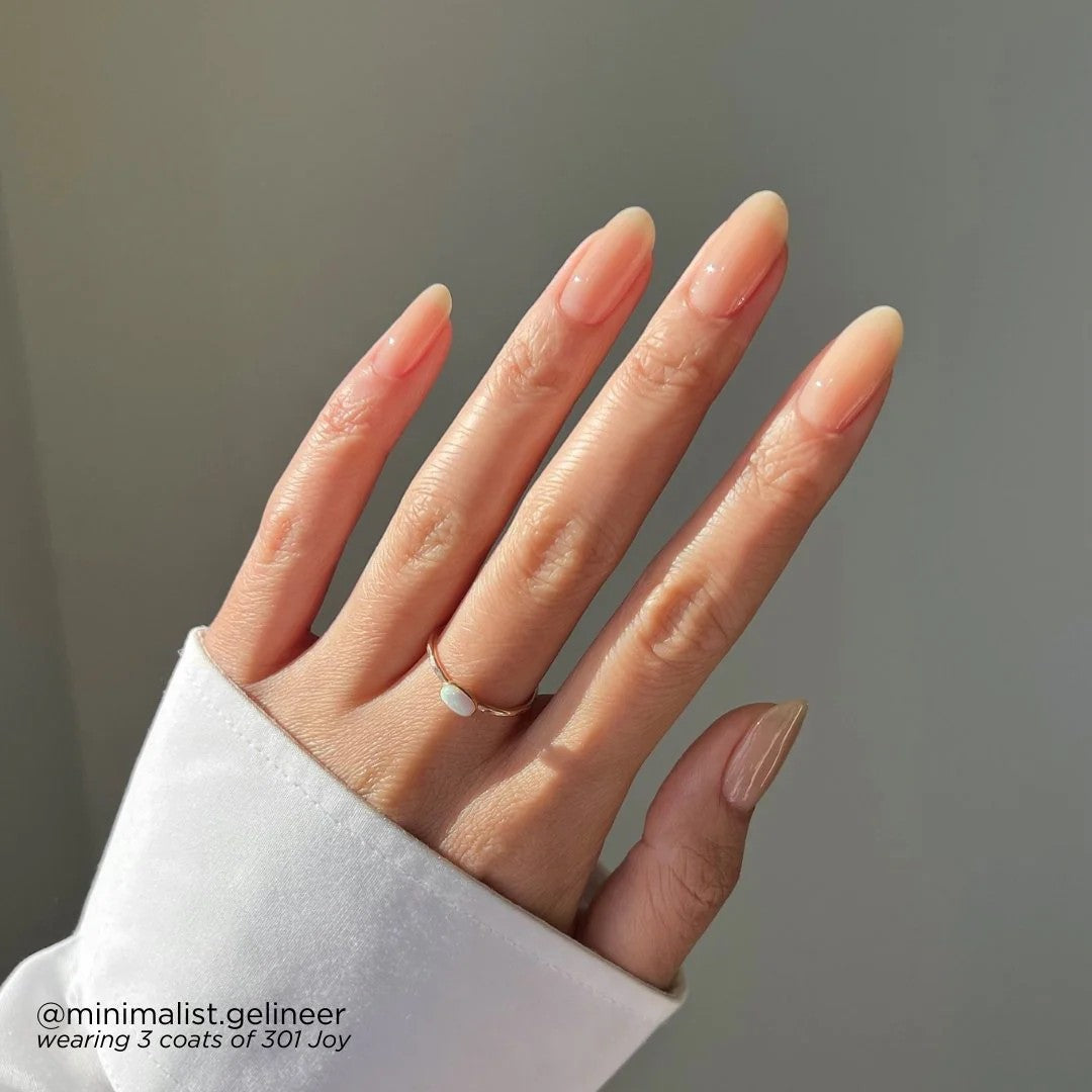 bio seaweed gel canada, canadian nail polish brands, soak off gel nail polish, bio seaweed gel polish, non toxic nail polish canada, Bio Seaweed Gel 301 Joy, Sheer Soft Beige Nail Polish