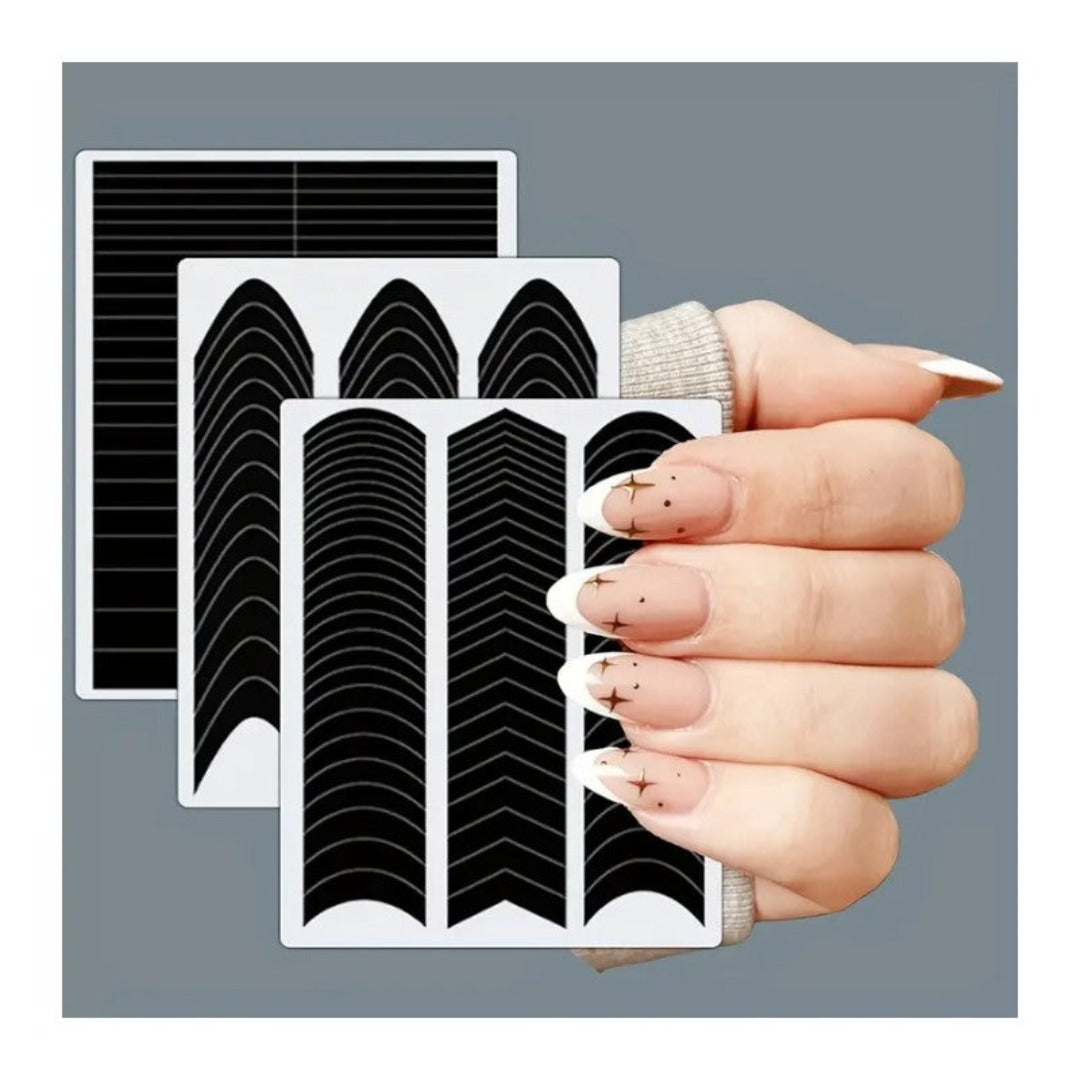 uv gel nail sticker, CNBS French Tip Nail Guides, nails french pink