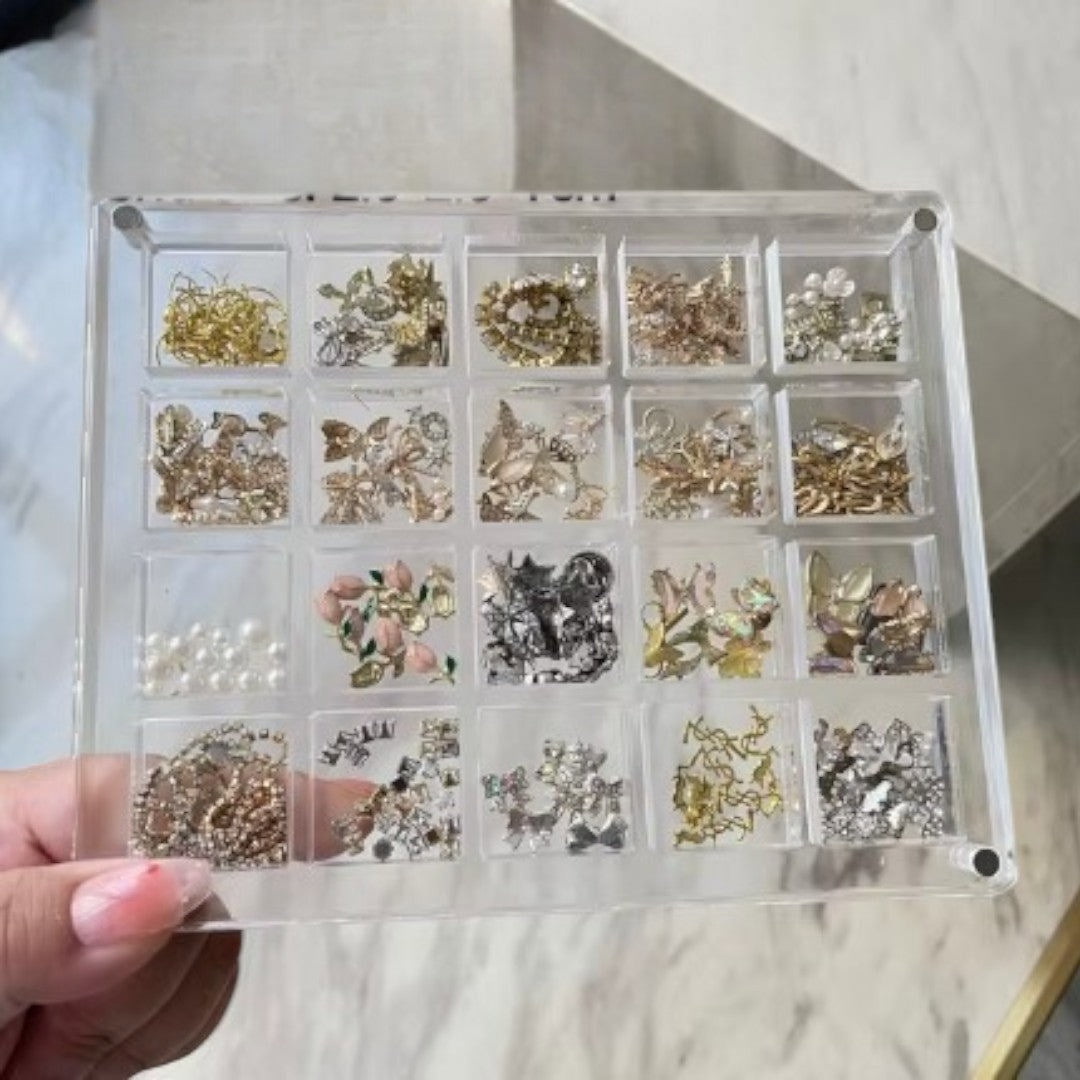 CNBS Nail Art Charms/Rhinestones Storage Organizer Box - 20 Grids