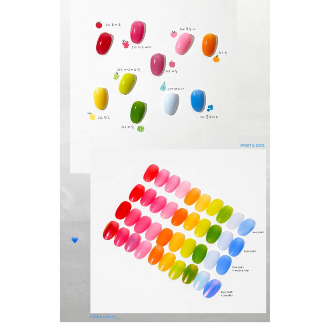 Mithmillo Non-Wipe Syrup Gel Polish - Jam Collection #J01-10 (10Pcs)