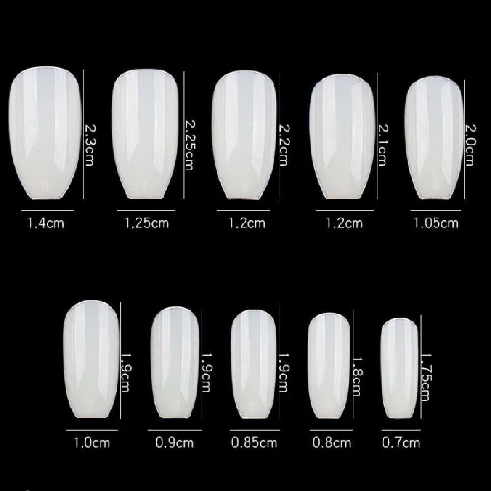 Cre8tion Nail Tips Box - Special Shape 08 Natural Coffin Short (500Pcs) #15144