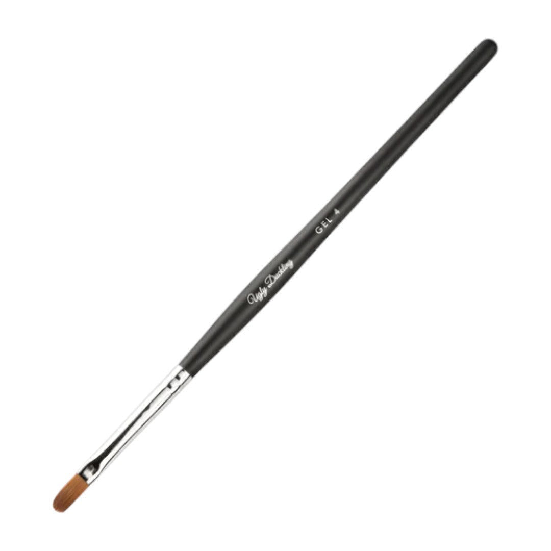 Ugly Duckling Gel Brush - #4 Matte Black Wooden Handle