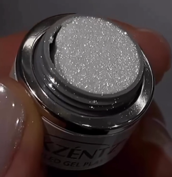 Akzéntz UV/LED Gel Play - Pearlescent Powder Silver 0.14Oz
