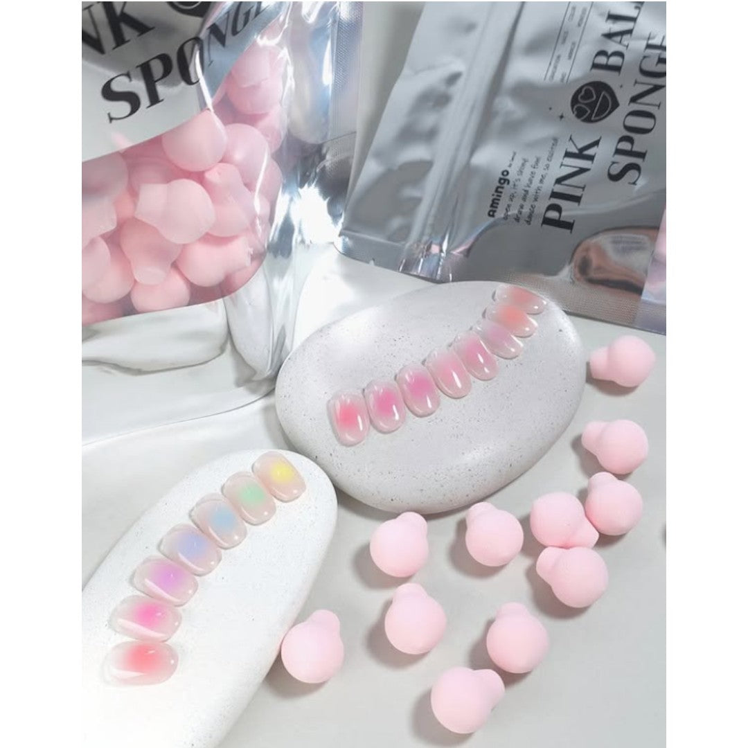 Amingo Nail Art/Ombre Pink Ball Sponge, artistic pink