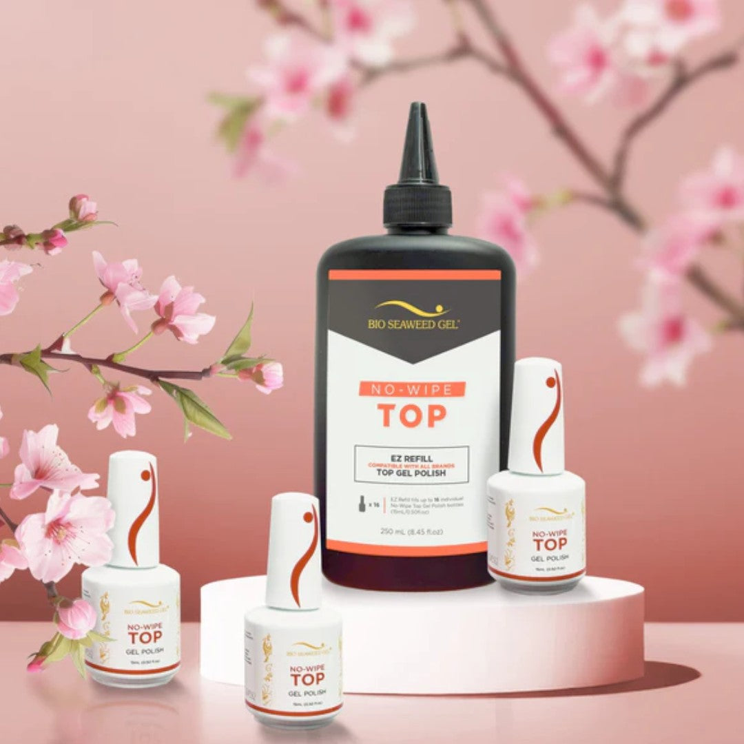 Bio Seaweed Gel Top Coat Refill No-Wipe EZ Refill Kit, best gel top coat