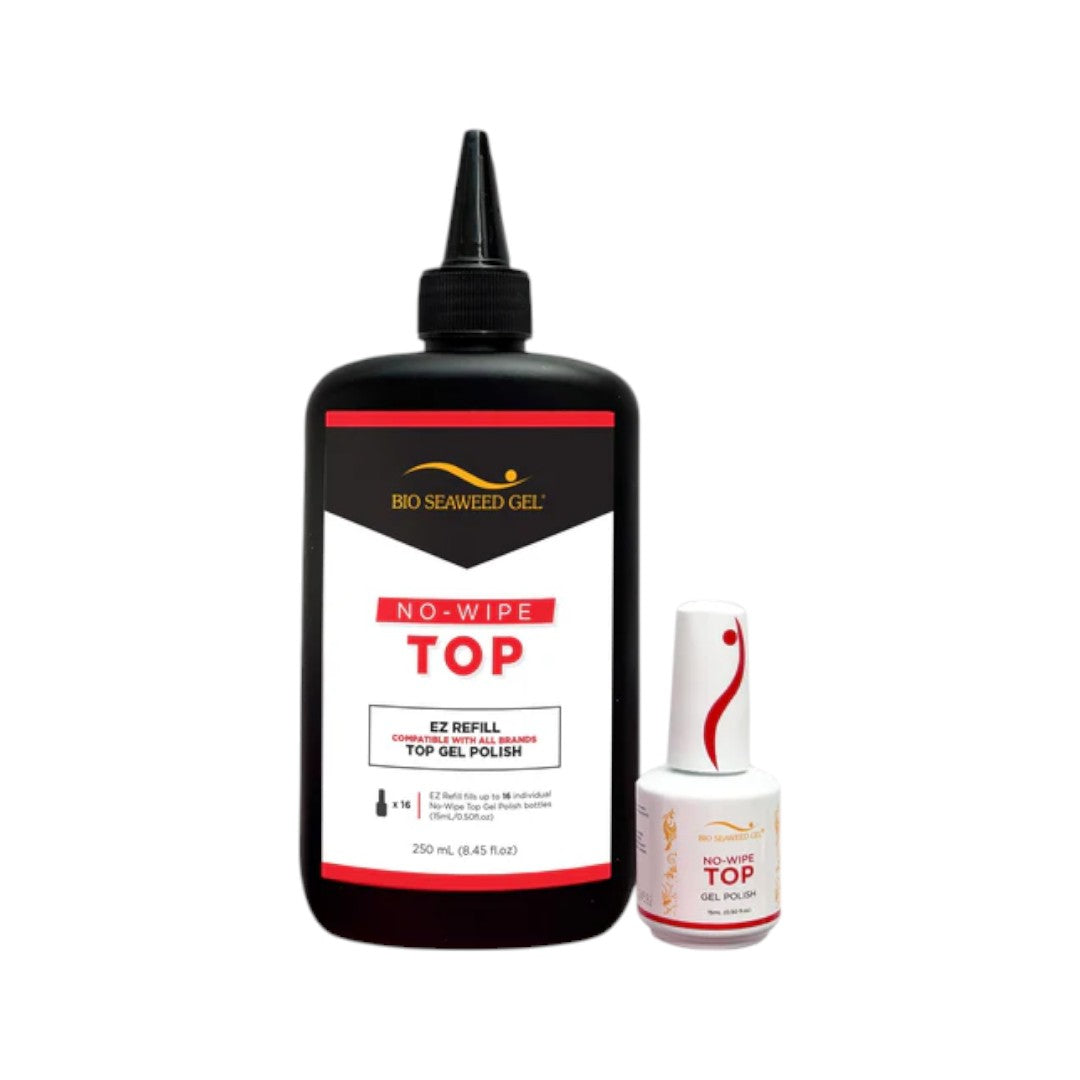 Bio Seaweed Gel Top Coat Refill No-Wipe EZ Refill Kit, best gel top coat