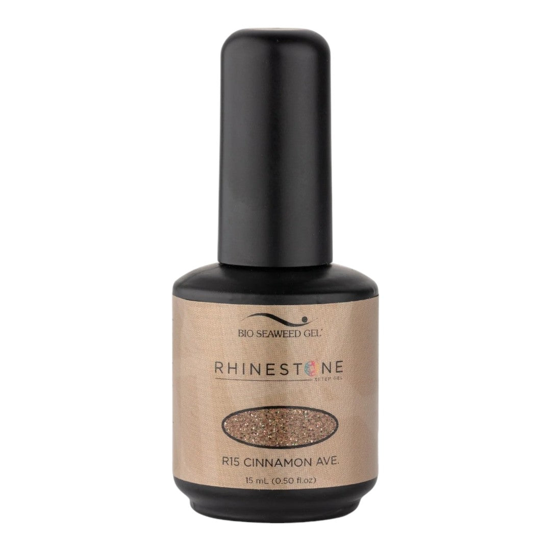 bio seaweed gel canada, soak off gel nail polish, bio seaweed gel polish, non toxic nail polish canada, Bio Seaweed Gel Rhinestone R15 Cinnamon Ave