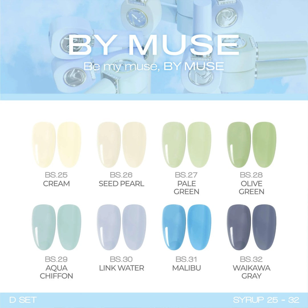 By Muse hema free syrup gel polish BS27 Pale Green, nail store supply near me