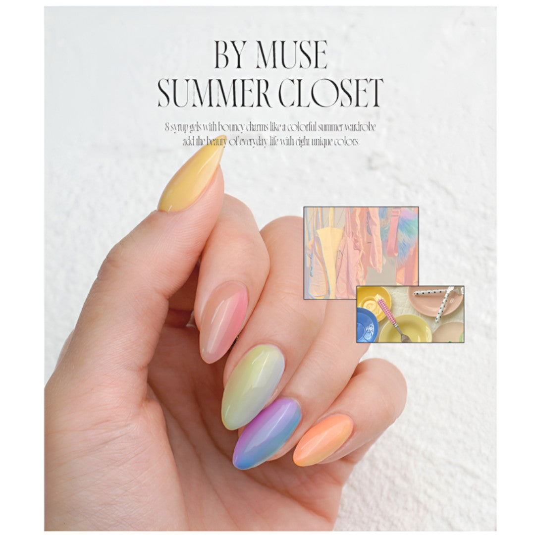 By Muse Hema Free Syrup Gel Polish Summer Closet Collection BS73-80 (8pcs), gel nails designs, nail store
