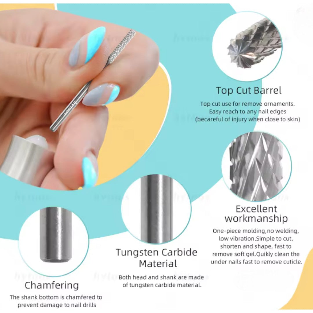 CNBS Nail Drill Bits - Mini Barrel Cuticle Bit 3/32