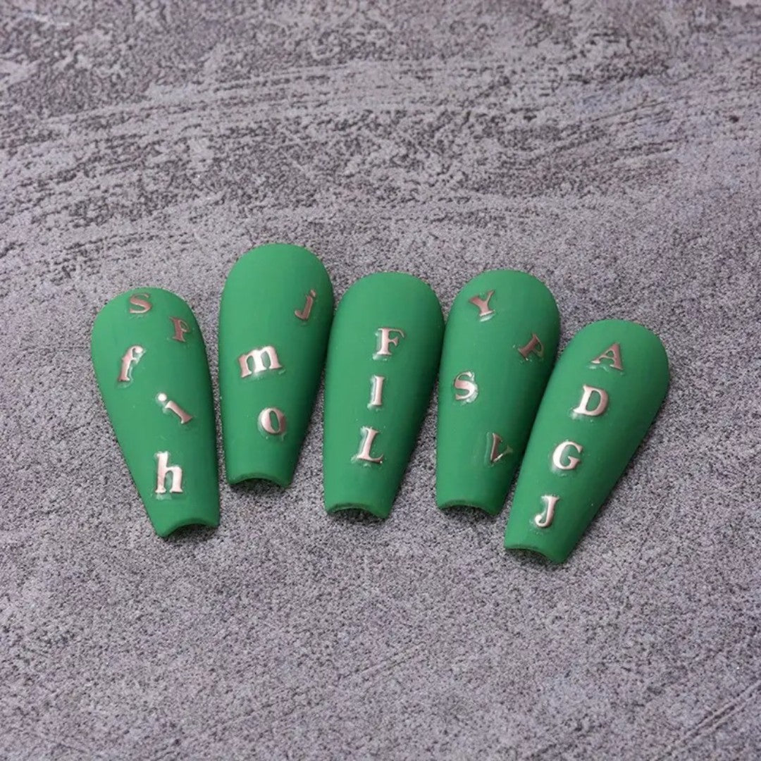 CNBS Nail Stickers - Mixed Colour English Letters (7 Sheets)