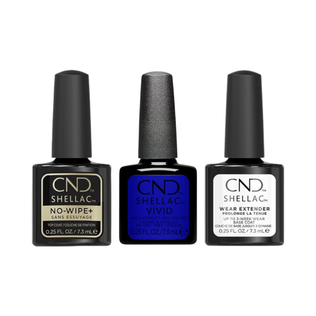 CND Shellac No Wipe+ Top Coat, Extended Base and Colour Trio from Vivid Collection, cnd shellac top coat, cnd shellac where to buy