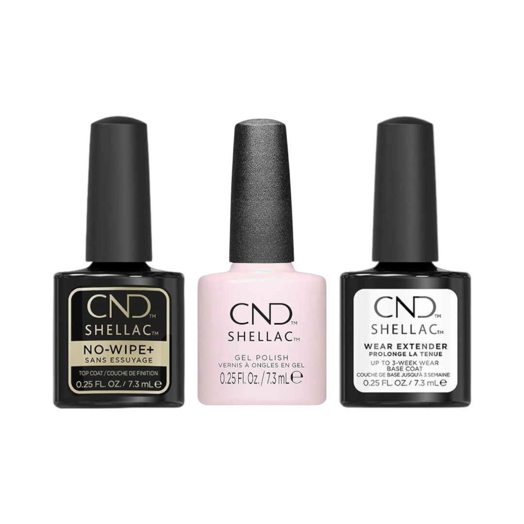 CND Shellac No Wipe+ Top, Extended Base & Colour Trio Quiet Luxury Spring 2025 Collection, cnd shellac top coat, cnd shellac colours, shellac pedicure near me