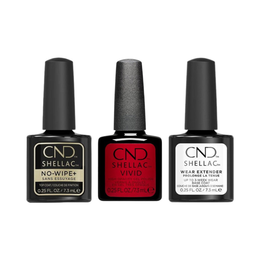 CND Shellac No Wipe+ Top Coat, Extended Base and Colour Trio from Vivid Collection, cnd shellac top coat, cnd shellac where to buy