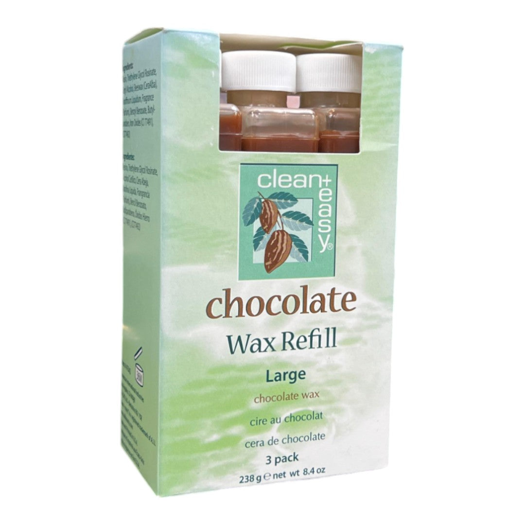 Clean+Easy Large Chocolatel Wax Refill (Pack of 12) for Leg Waxing, white oaks spa, wax hair removal near me