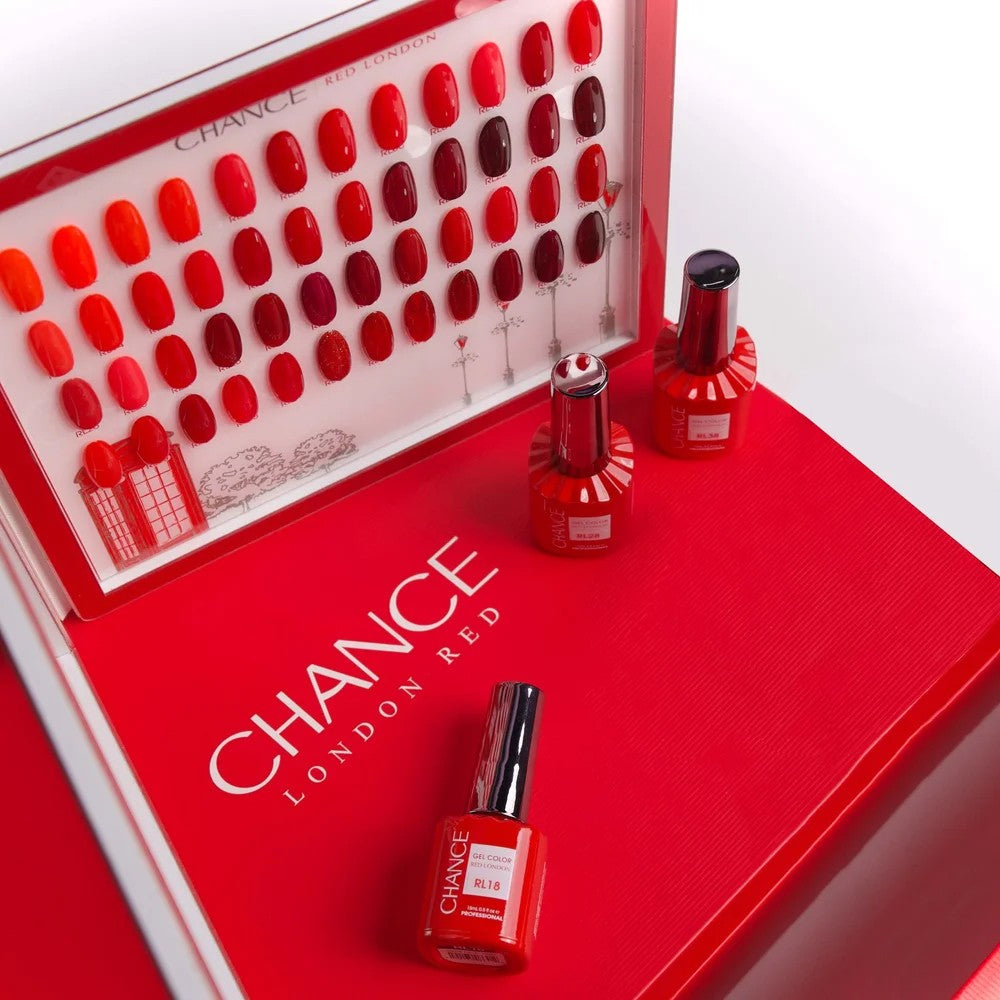 Chance Gel Polish - Red London Collection (48pcs) + FREE A Corless LED/UV Lamp