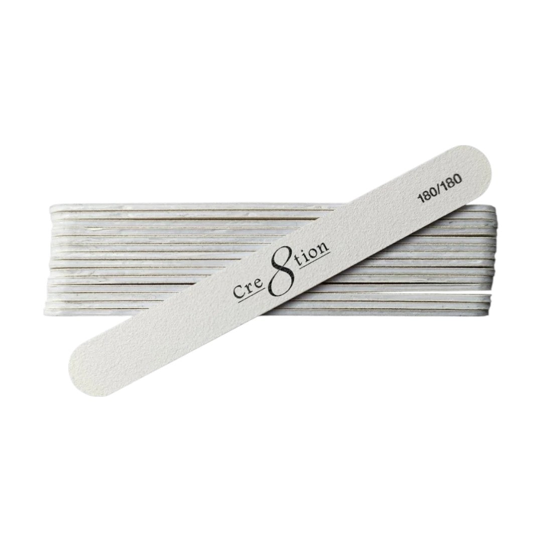 Cre8tion Mini Nail File - White 180/180 Grit (Pack of 50) #07040