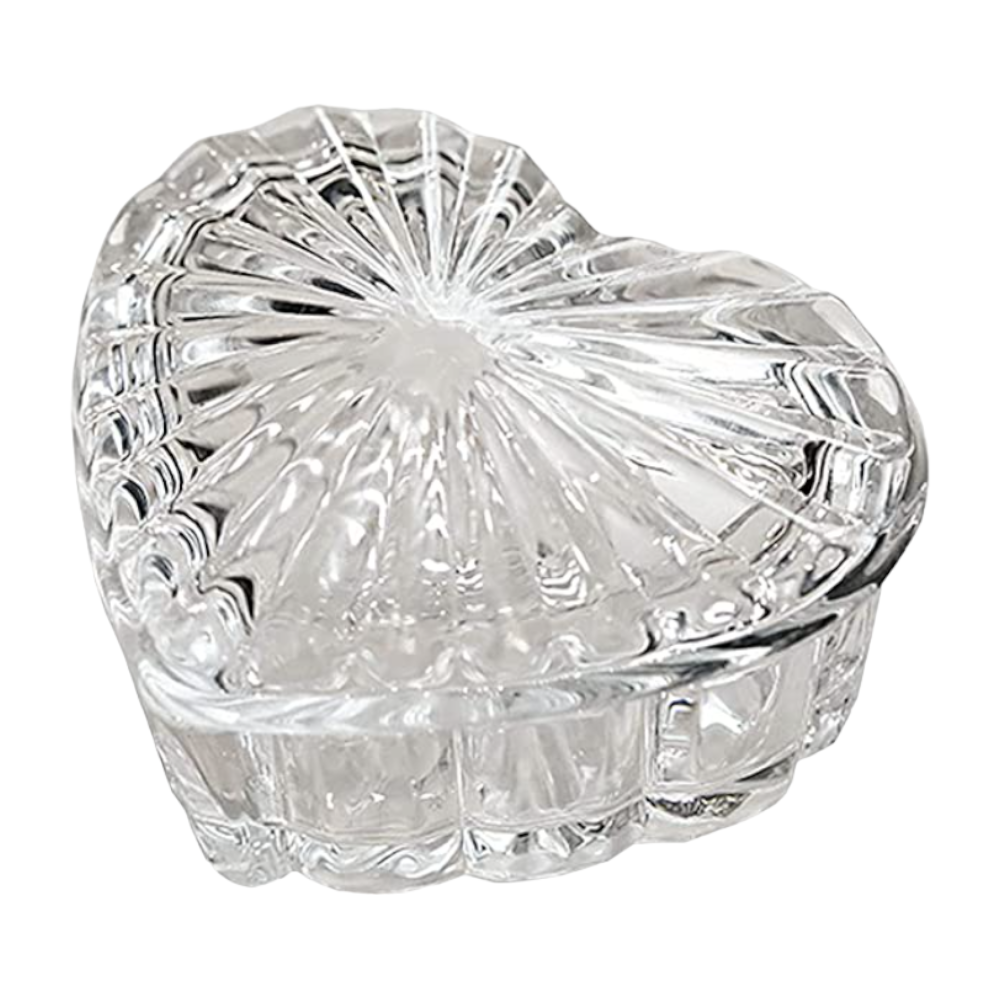 Crystal Heart Shaped Dish w/ Cover #HDC - Classique Nails Beauty Supply