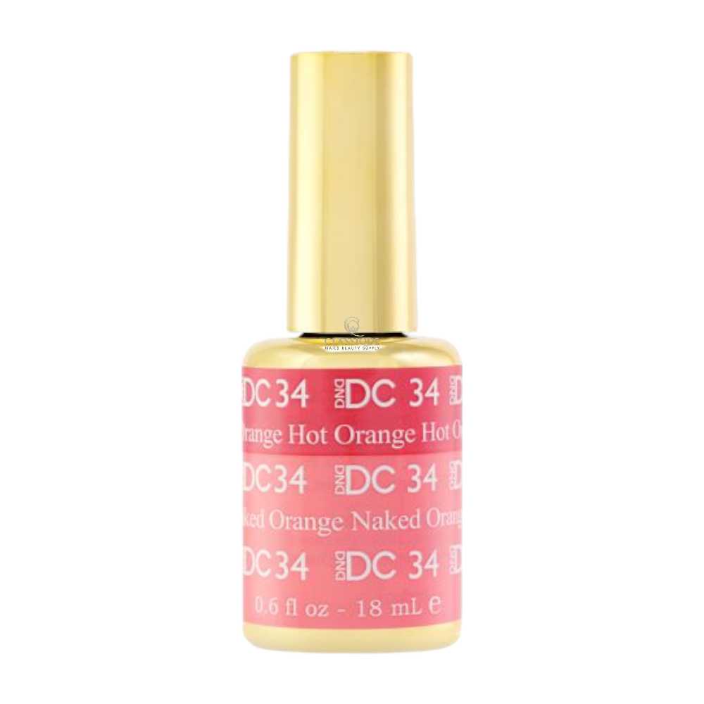 DND DC Mood Color Changing Nail Polish, 34 Hot Orange Naked Orange, color changing nail polish, nail polish changes color, colour changing nail polish