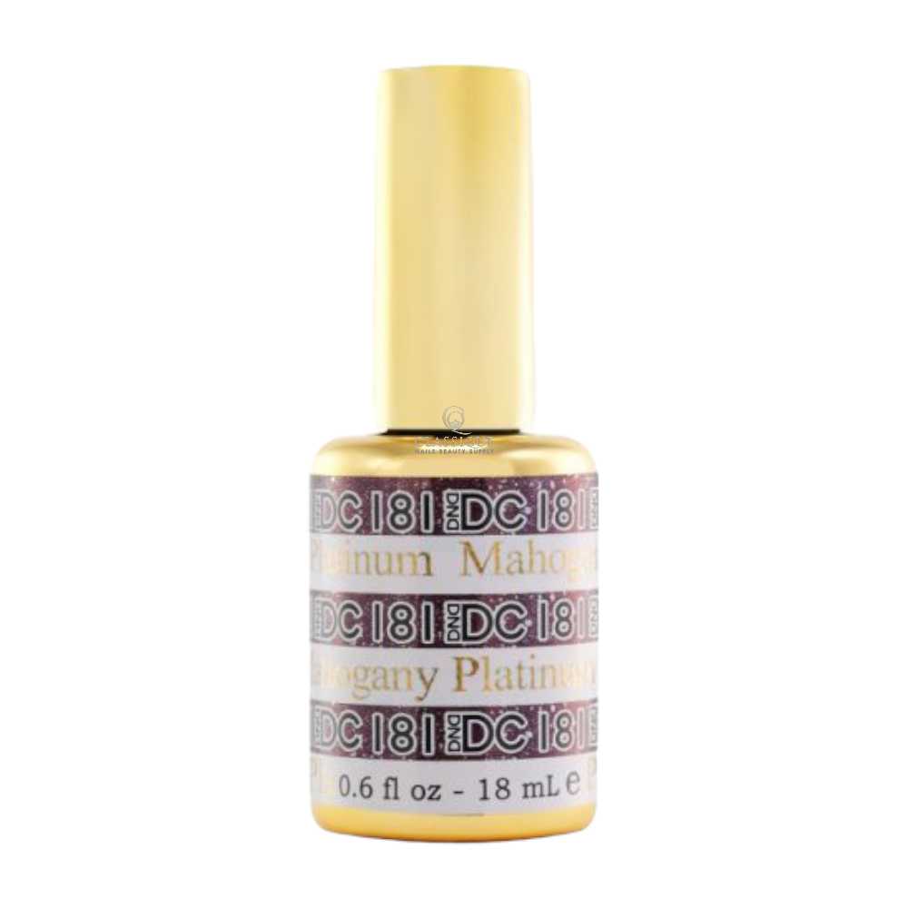 DND DC Platinum 181 Mahogany - Metallic Glitter Gel Polish
