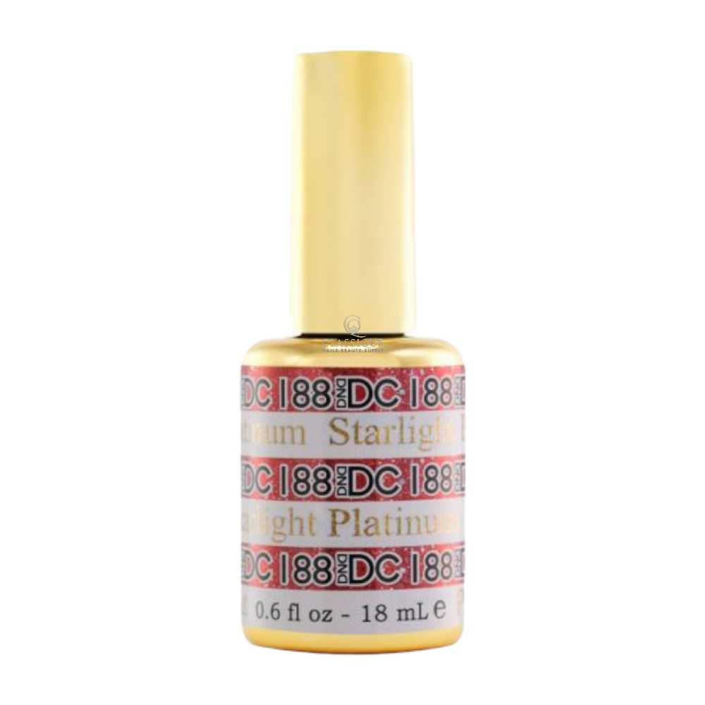 DND DC Platinum 188 Starlight - Metallic Glitter Gel Polish
