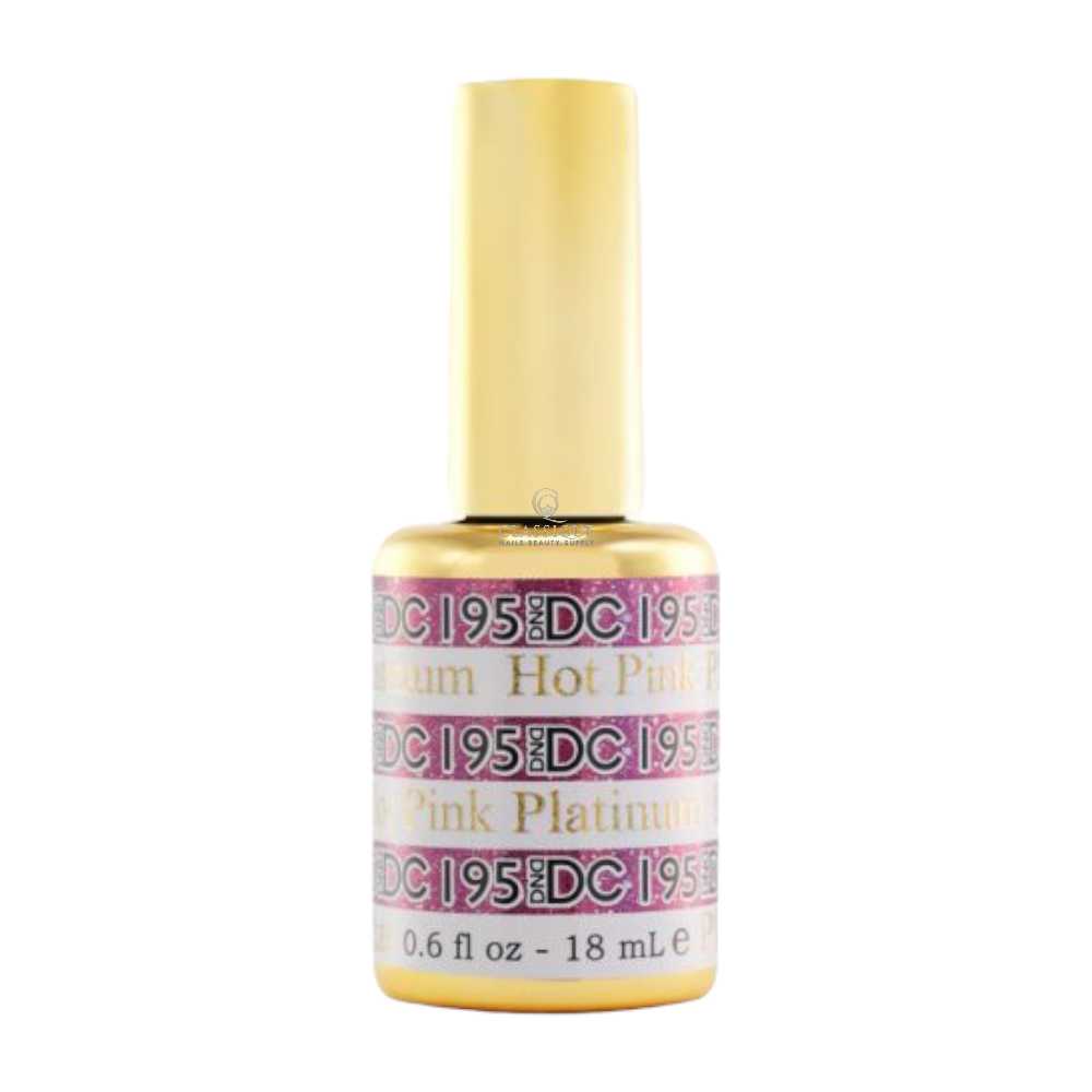 DND DC Platinum 195 Hot Pink - Metallic Glitter Gel Polish