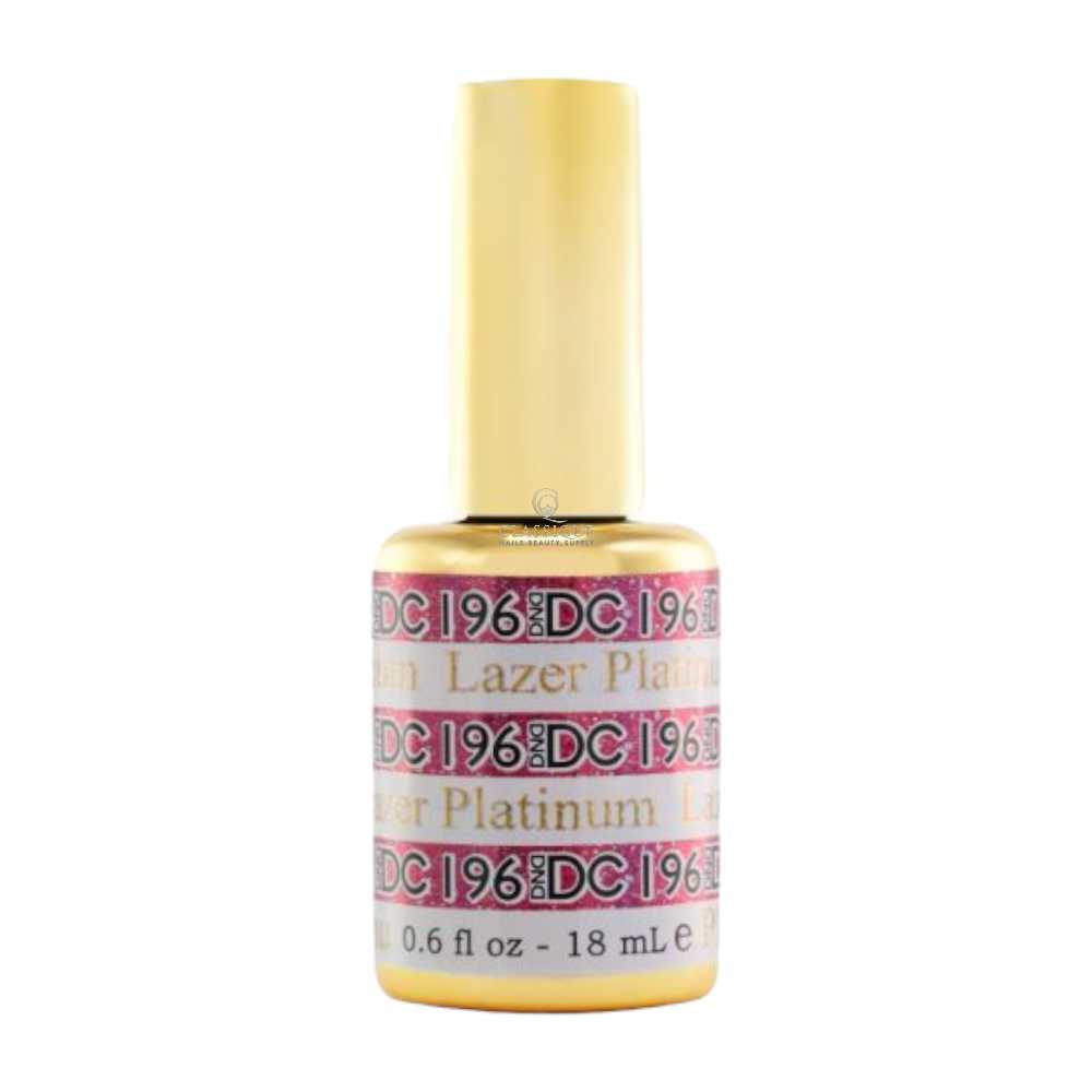 DND DC Platinum 196 Ruby Pink - Metallic Glitter Gel Polish