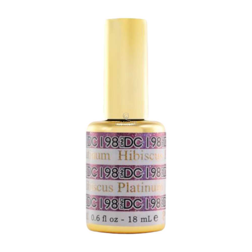 DND DC Platinum 198 Hibiscus - Metallic Glitter Gel Polish