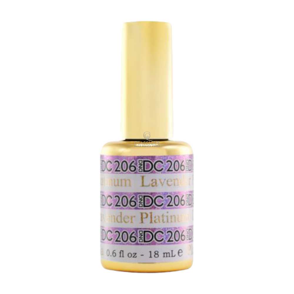 DND DC Platinum 206 Lavender - Metallic Glitter Gel Polish