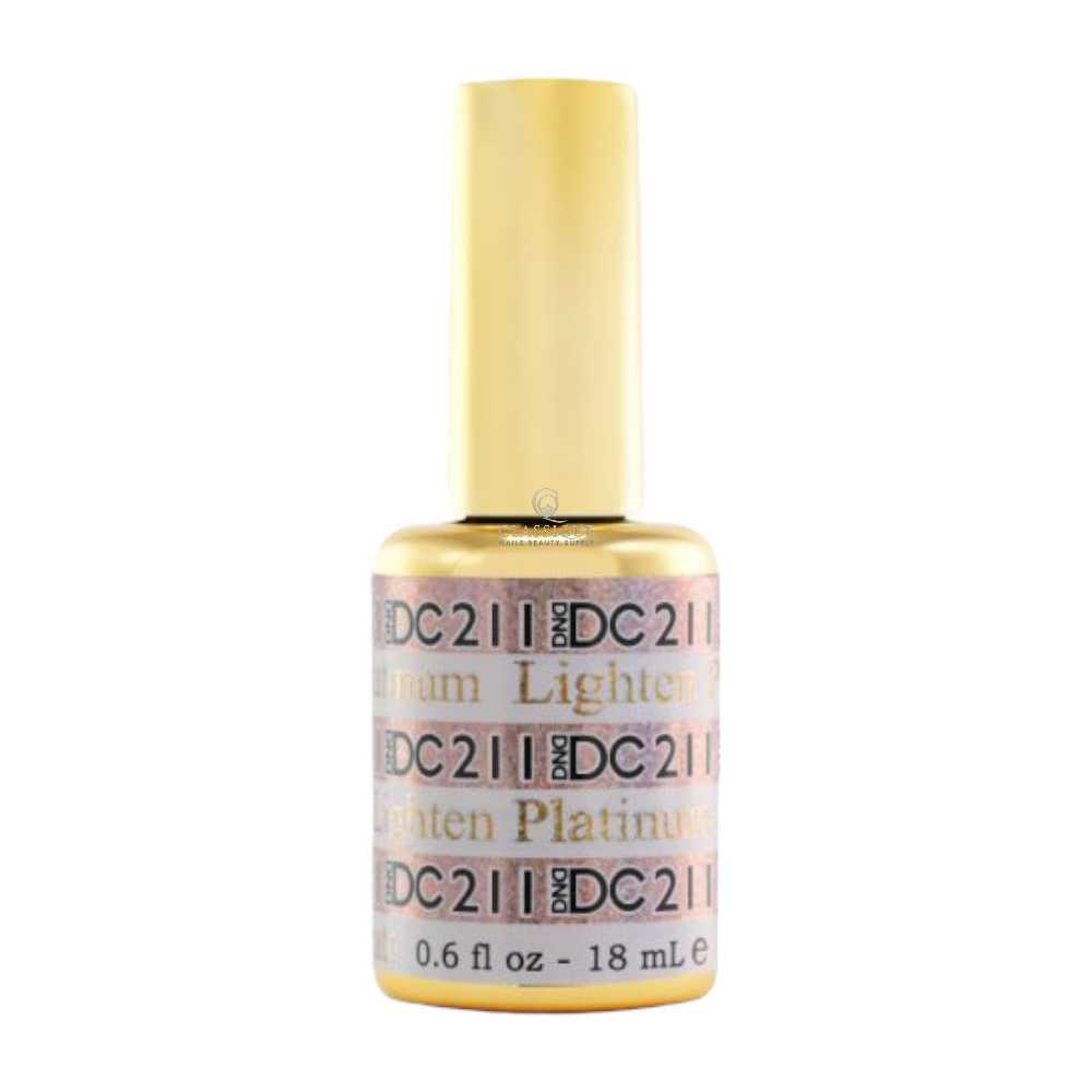 DND DC Platinum 211 Lighten - Rose Metallic Glitter Gel Polish