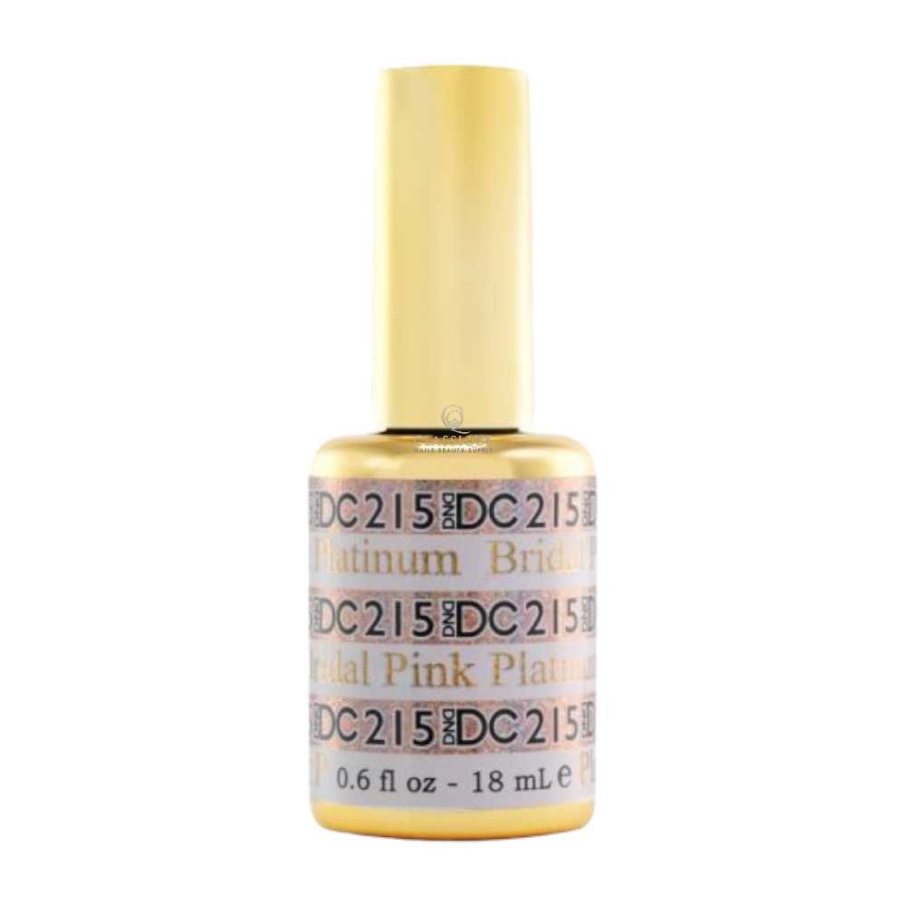 DND DC Platinum 215 Bridal Pink - Glitter Metallic Gel Polish