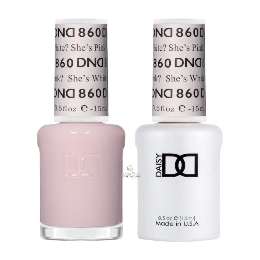 dnd sheer collection, sheer nail polish, gel polish, regular nail polish, dnd nail lacquer, 860 Shes White? Shes Pink?, nail salon main street