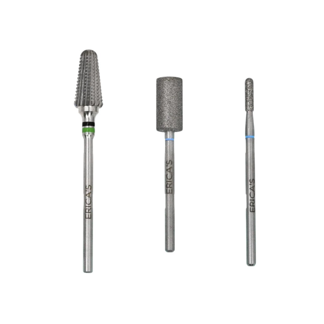 Erica's ATA Nail Drill Bits Gel Polish Removal Kit 3/32 (3pcs), professional nail drill, nail drill bits