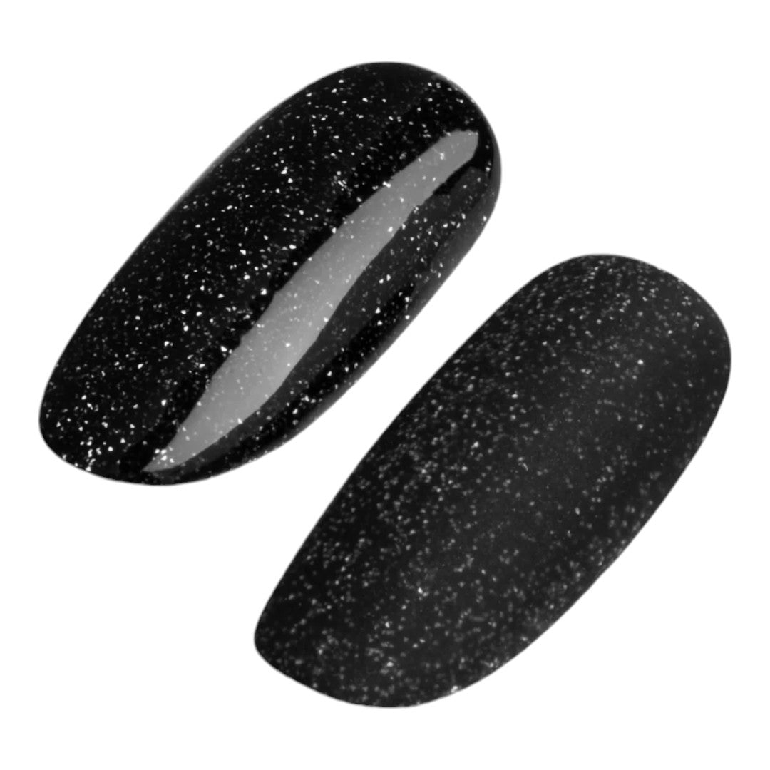 Ugly Duckling Hema Free Gel Polish 087, black nails and glitter, nails black glitter, black and glitter nails, black nail glitter, black glitter nail varnish