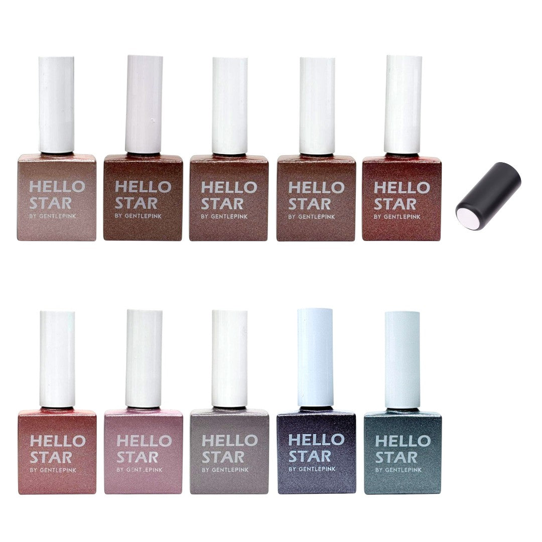 Gentle Pink Cat Eye Gel Polish - Tea House Collection (10Pcs)