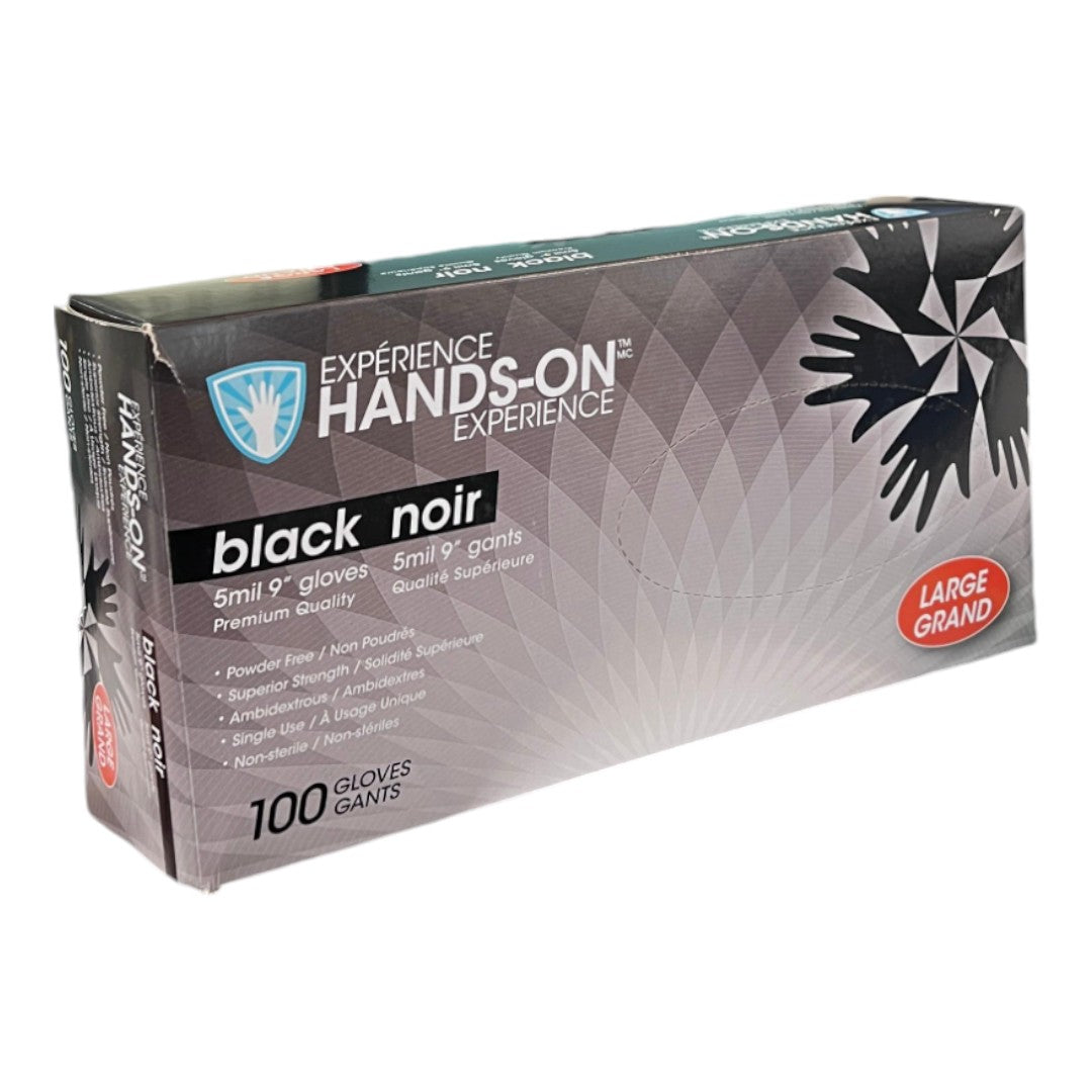 Hands-On Nitrile Black Gloves (Box of 100)