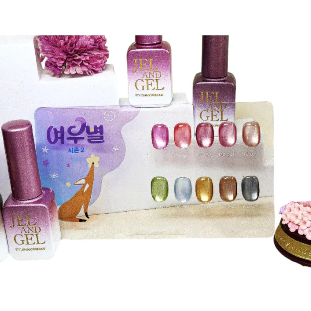 Jel and Gel Cat Eye Gel Polish Fox Star 2 Collection, cat eye nails pink, megan fox nails