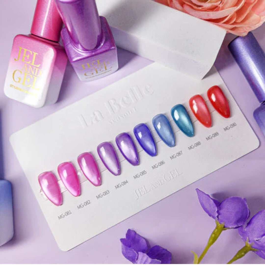 Jel and Gel Cat Eye Gel Polish - La Belle Collection #MG081-090 (10pcs)