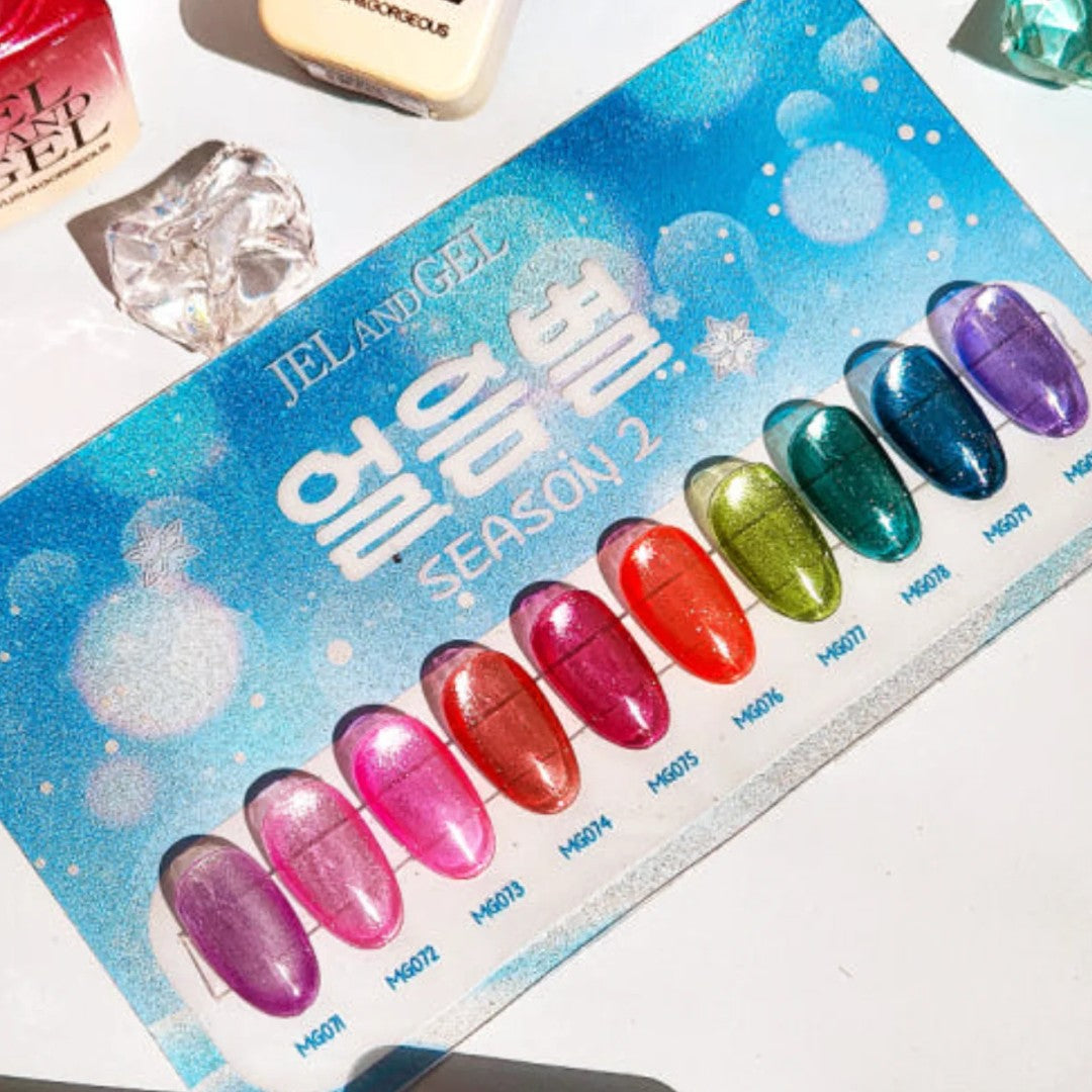 Jel and Gel Cat Eye Gel Polish Ice Star 2 Collection (10pcs), best gel nail set