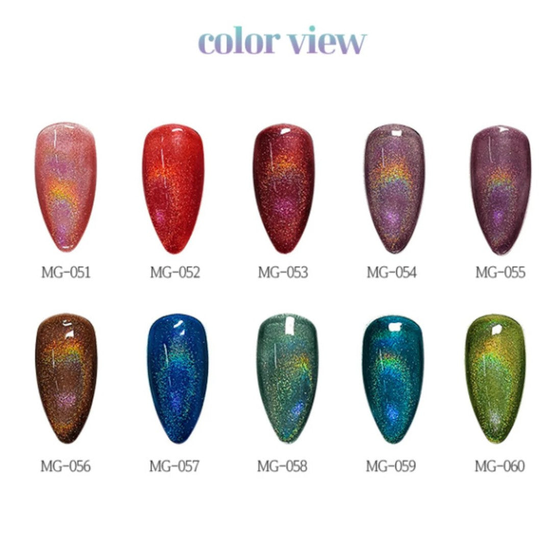 Jel and Gel Cat Eye Gel Polish - Iceland Aurora Collection #MG51-60 (10pcs)