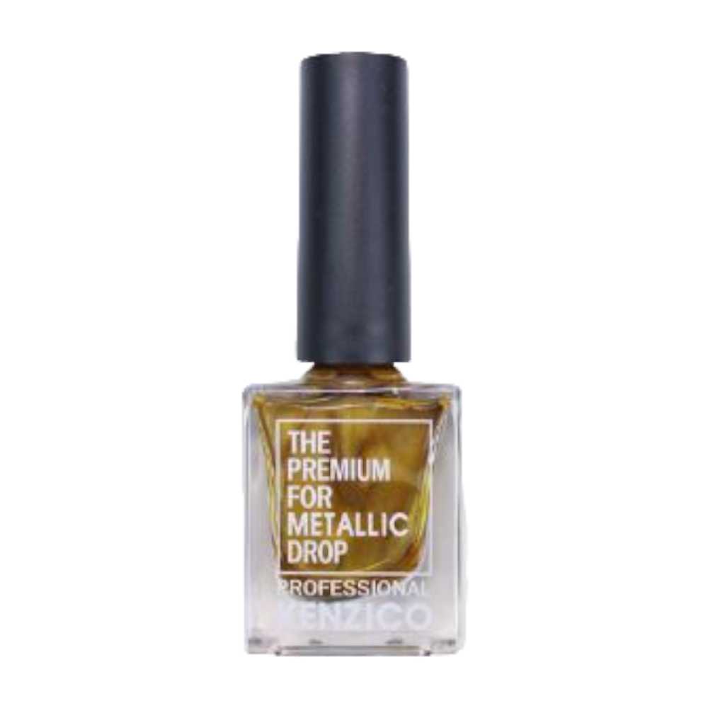 marble ink, marble nails, blooming gel, blooming gel nail art, Kenzico Metallic Drop for Korean Marble Nuance Nail Art MD-02