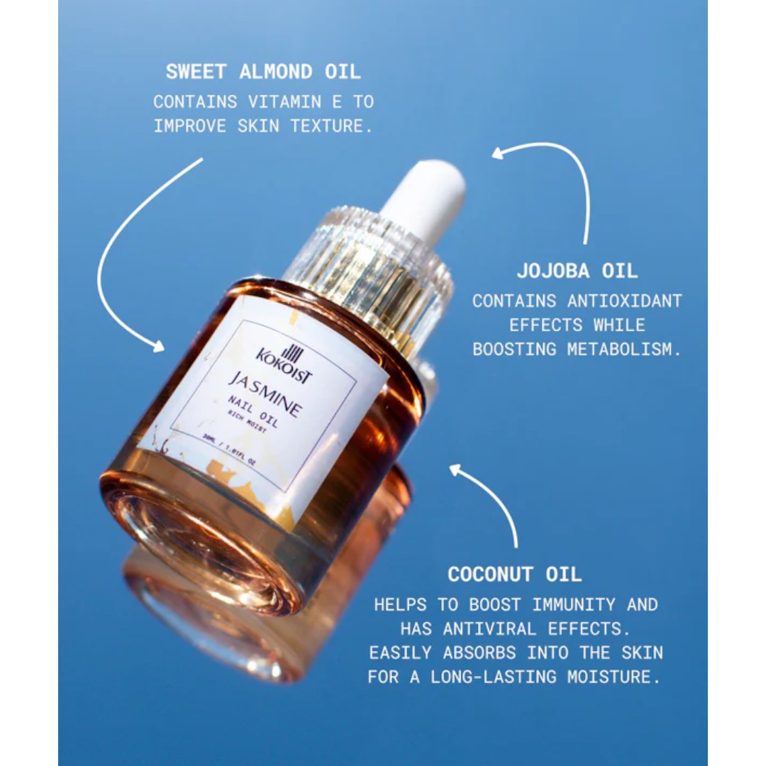 Kokoist Nail Oil Jasmine 30ml, jasmine flowers toronto, kokoist canada, kokoist usa, cuticle oil, best cuticle oil, top rated cuticle oil, solar oil for nails, tea tree oil for nails