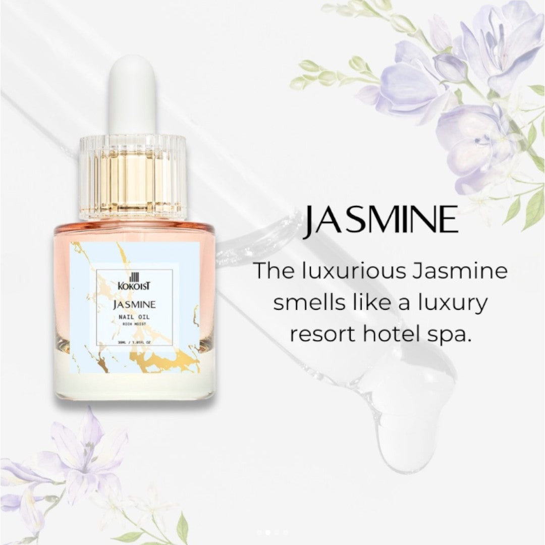 Kokoist Nail Oil Jasmine 30ml, jasmine flowers toronto, kokoist canada, kokoist usa, cuticle oil, best cuticle oil, top rated cuticle oil, solar oil for nails, tea tree oil for nails