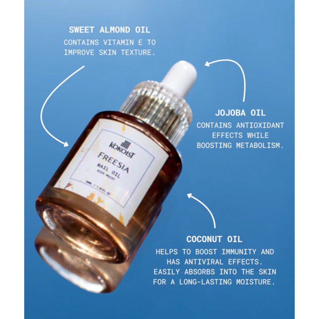 Kokoist Nail Oil Freesia 30ml, kokoist canada, kokoist usa, cuticle oil, best cuticle oil, top rated cuticle oil, solar oil for nails, tea tree oil for nails