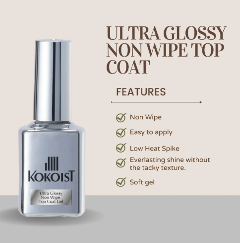 Kokoist Gel Top Coat - Non-Wipe Ultra Glossy 15mL #T2